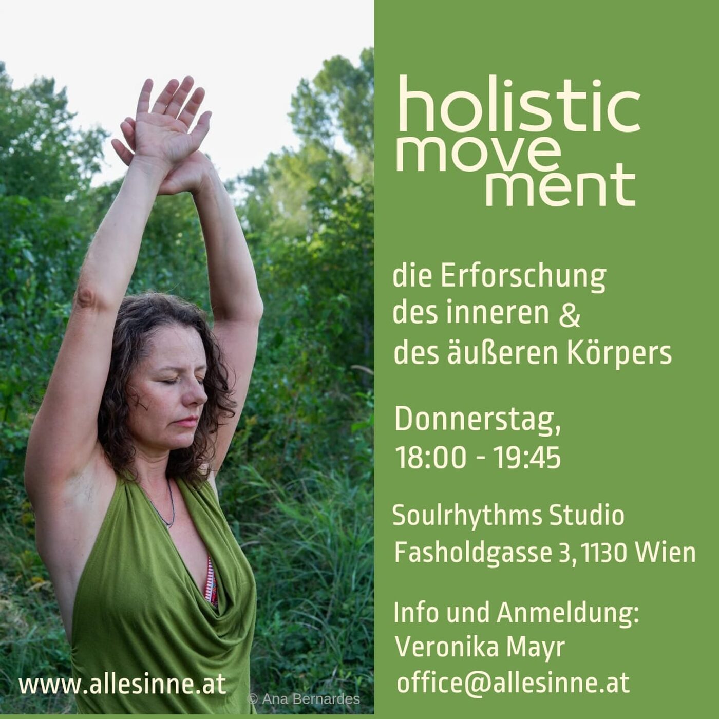 Flyer Holistic Dance & Movement mit Veronika Mayr in Wien